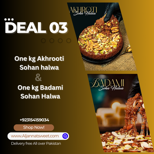 Deal 03 - 1 Kg Akhroti Sohan Halwa + 1Kg Badami Sohan Halwa